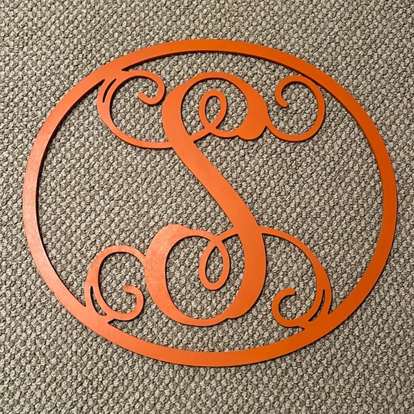 Monogram Initial “S” Wood Wall Art - Picture 1 of 5